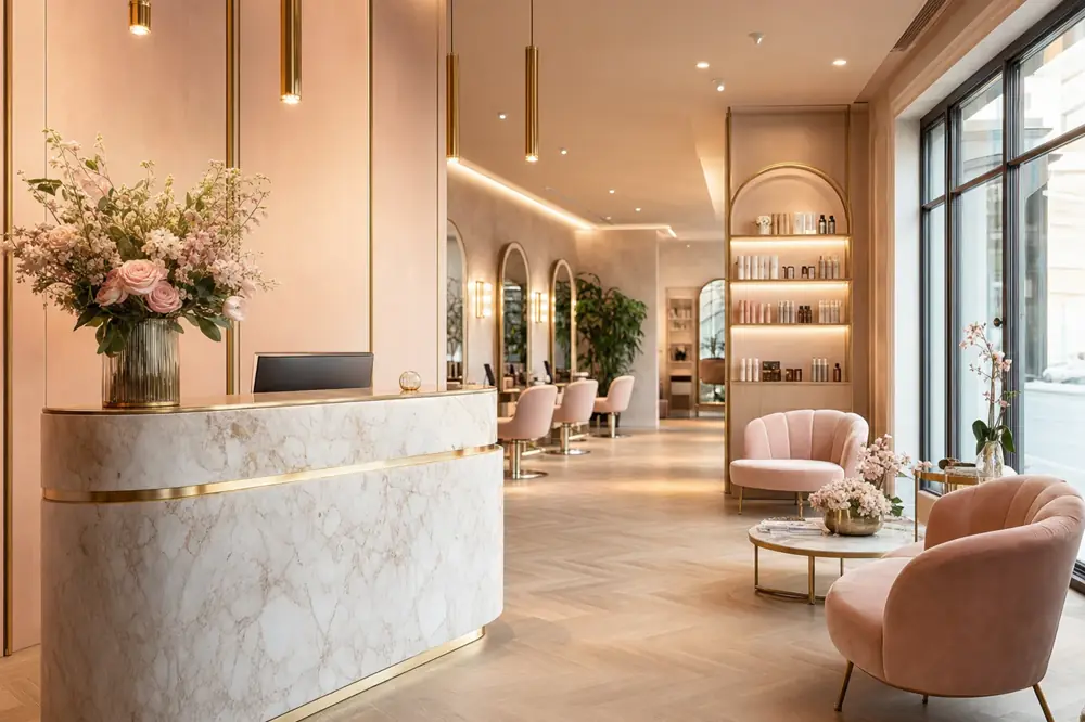 Salon iç mekânı ve karşılama alanı
